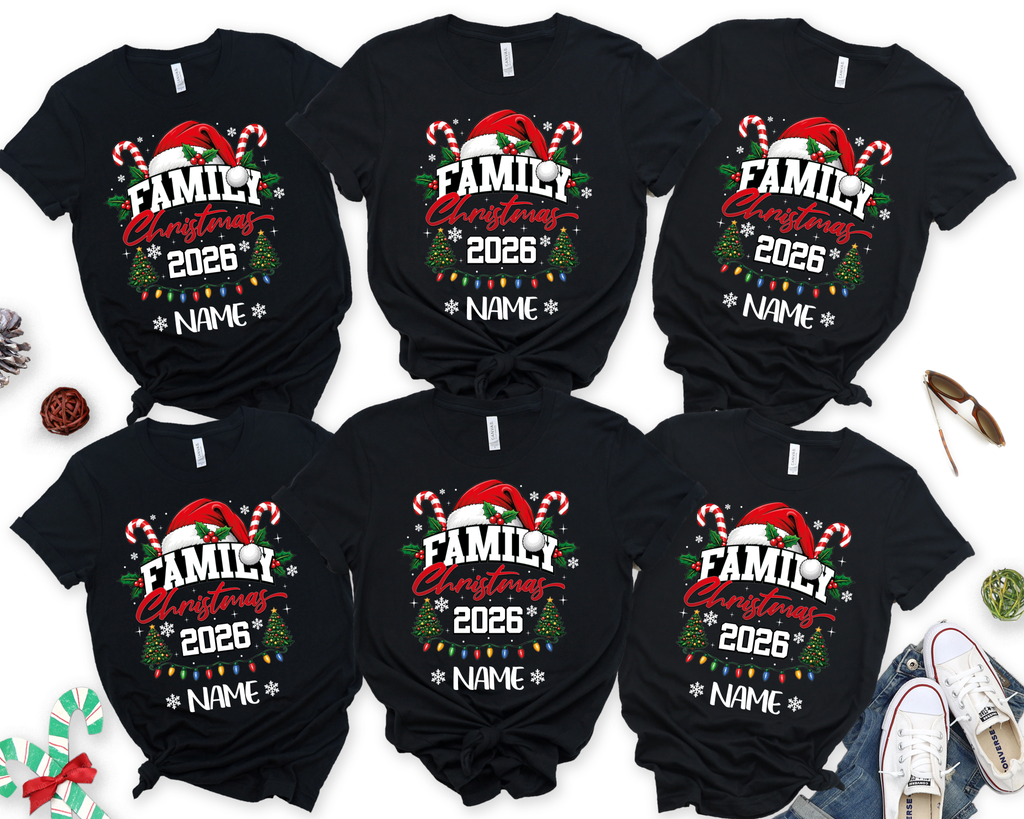 Family Christmas Shirts,Custom Name christmas shirts (QS1527)