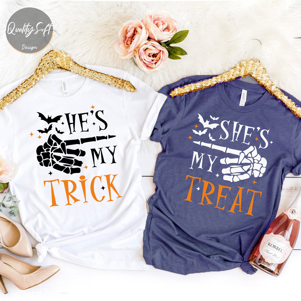 (Customizable)He's my Trick,She's my Treat Shirts(QS1432)