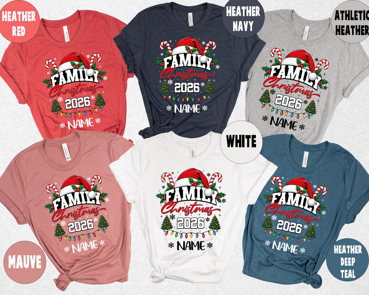 Family Christmas Shirts,Custom Name christmas shirts (QS1527)