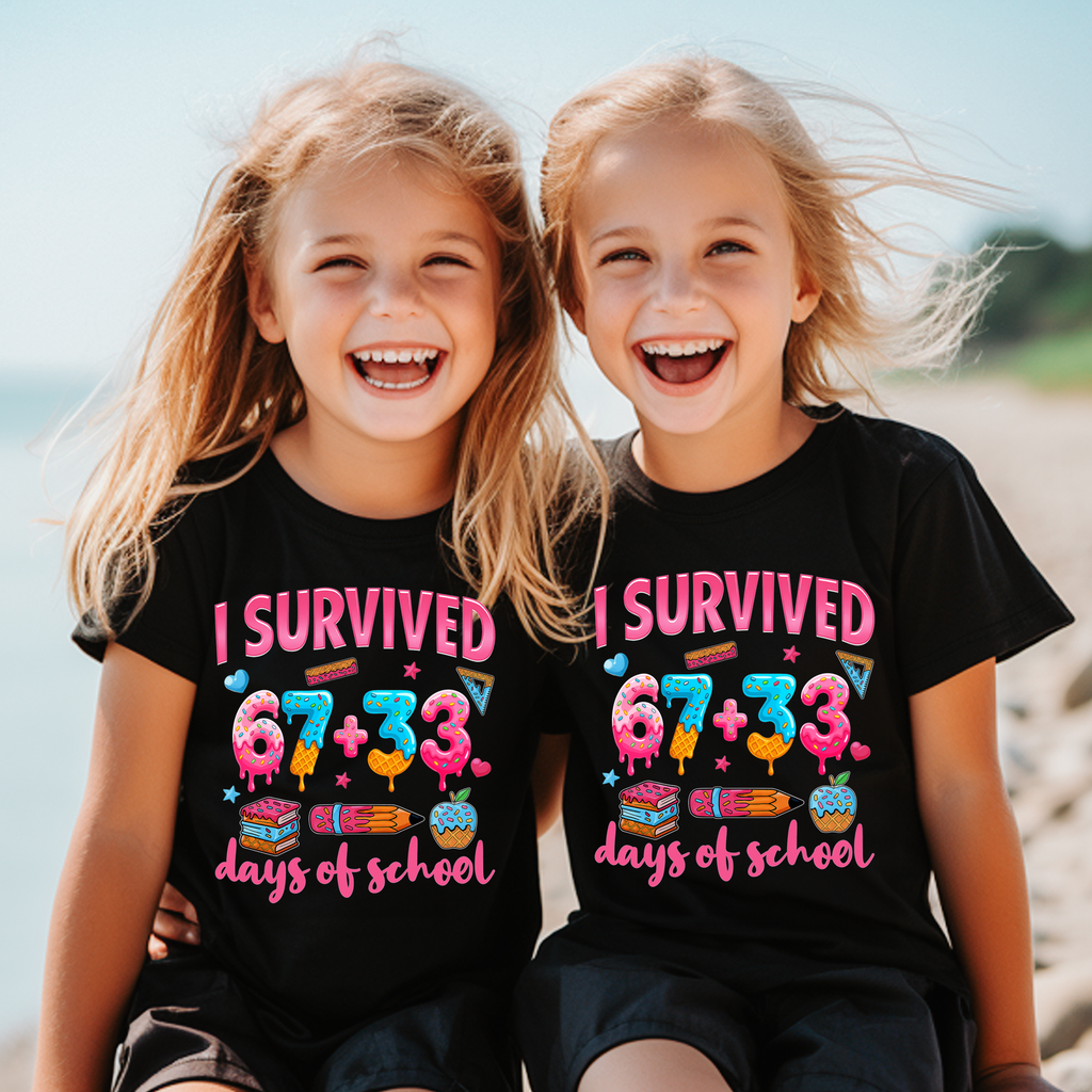 I Survived 100 Days,School Shirts(QS1193)