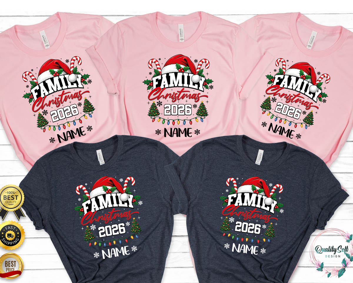 Family Christmas Shirts,Custom Name christmas shirts (QS1527)