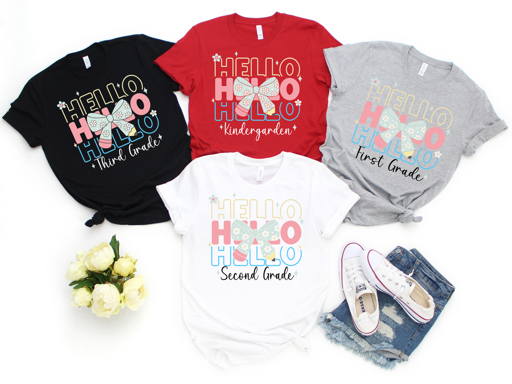 (Customizable)Girl, Hello,School Shirts(QS957)