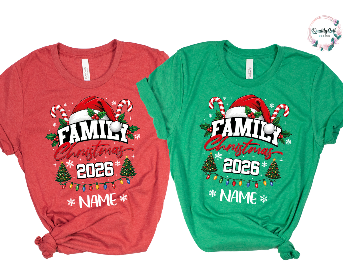 Family Christmas Shirts,Custom Name christmas shirts (QS1527)