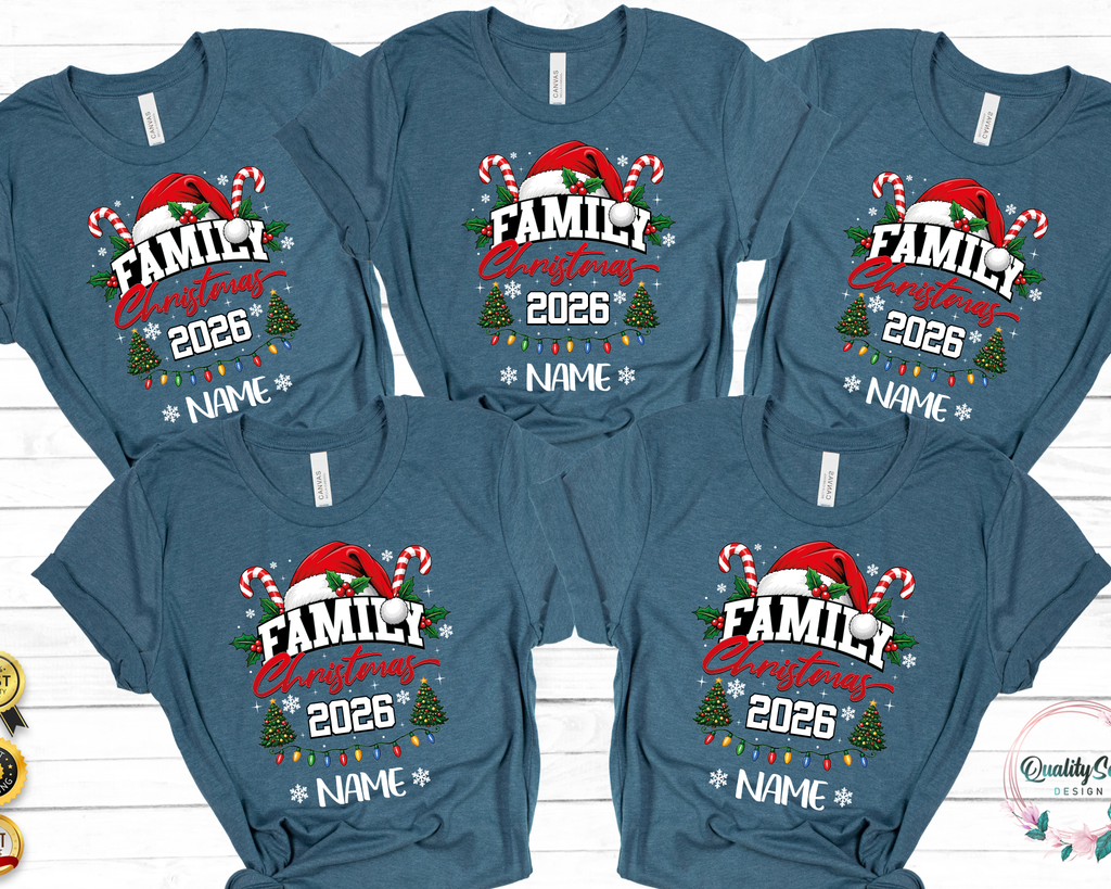 Family Christmas Shirts,Custom Name christmas shirts (QS1527)