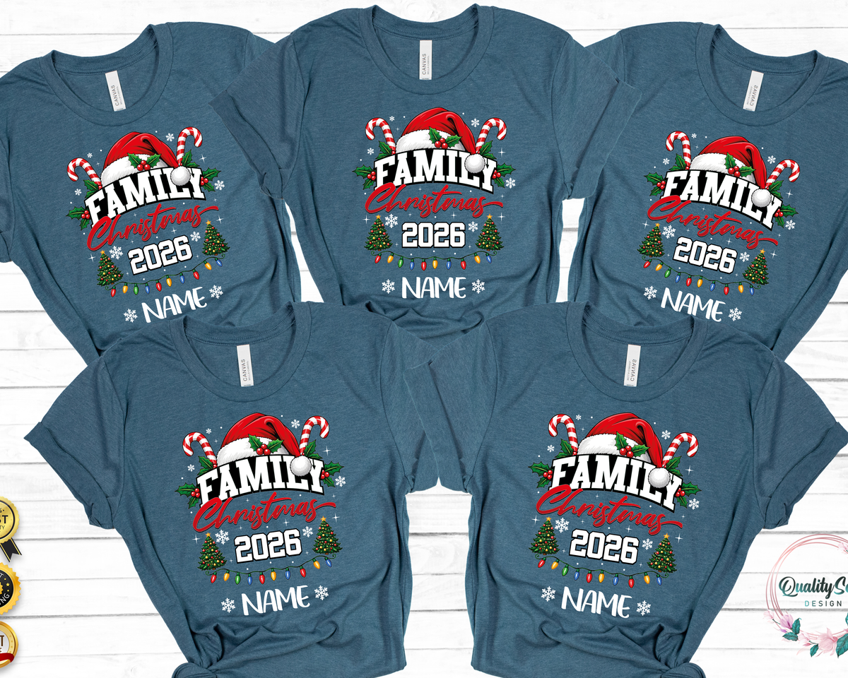 Family Christmas Shirts,Custom Name christmas shirts (QS1527)