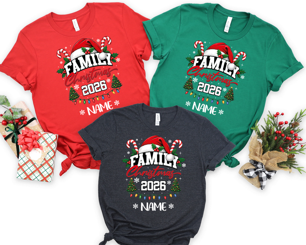 Family Christmas Shirts,Custom Name christmas shirts (QS1527)