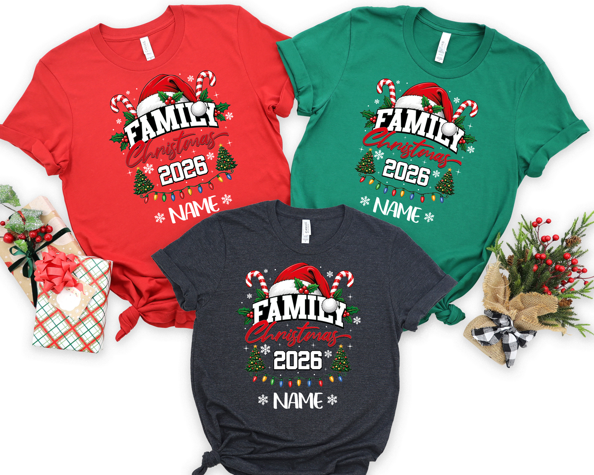 Family Christmas Shirts,Custom Name christmas shirts (QS1527)