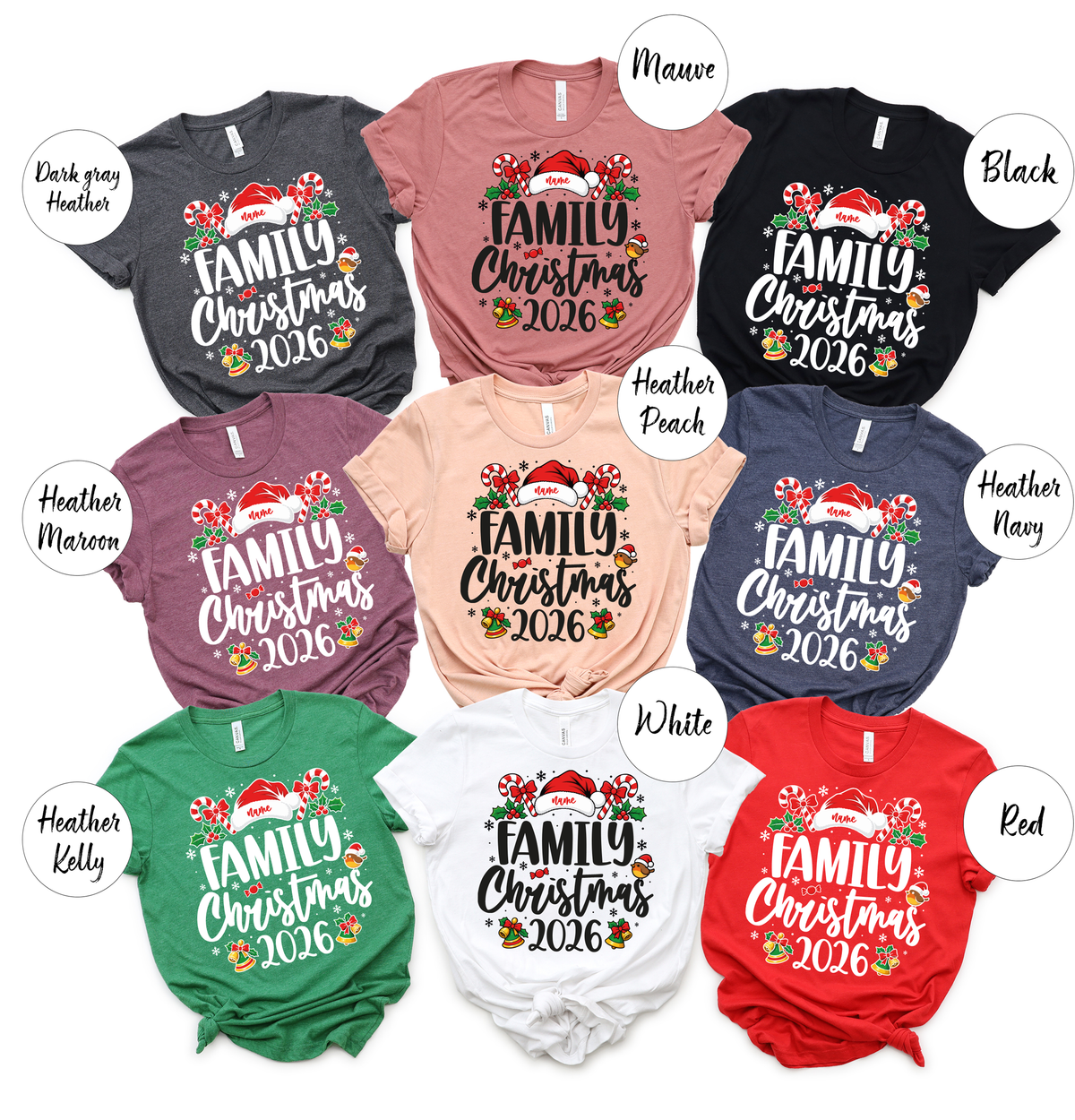 (Customizable)Christmas family shirt, Matching Family Christmas shirt, Bella Canvas Christmas shirt, Christmas sweatshirt, Xmas family tees(QS1508)