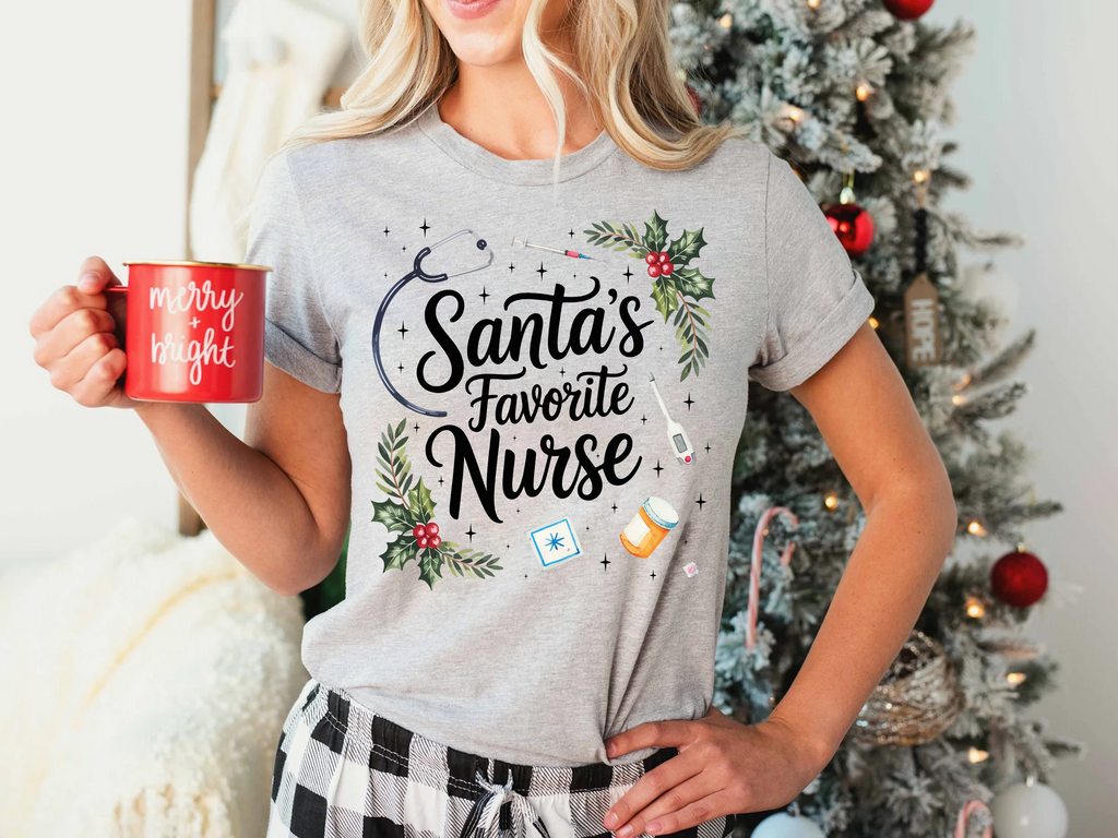 Santa's Favorite Nurse,Christmas Shirts(QS1118)