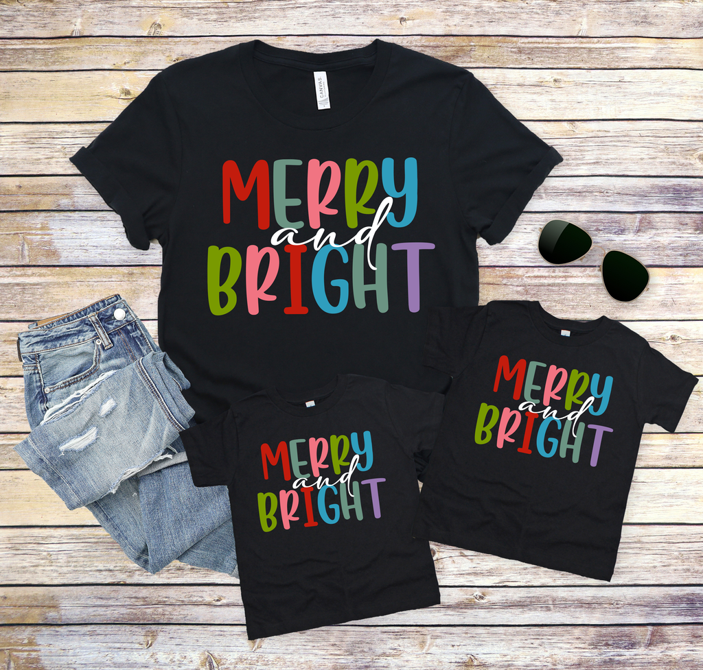 Merry and Bright,Christmas Shirts(QS1155)