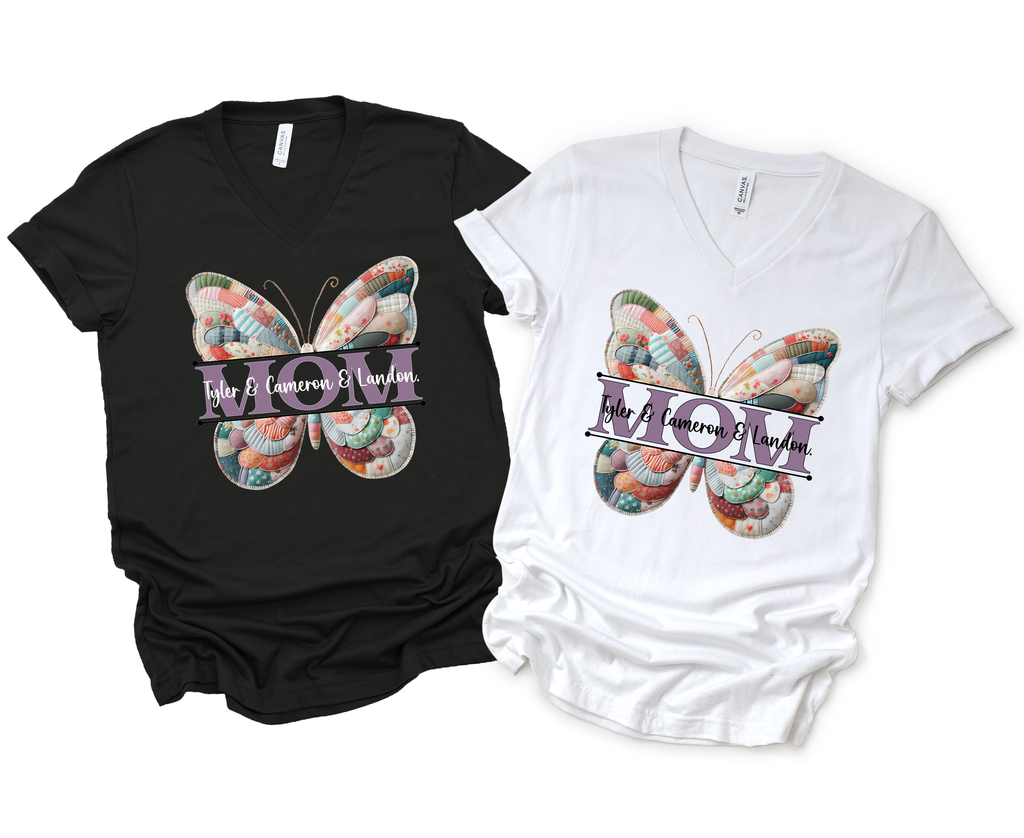 (Customizable)Mom and Family,Butterfly Shirts(QS1311)