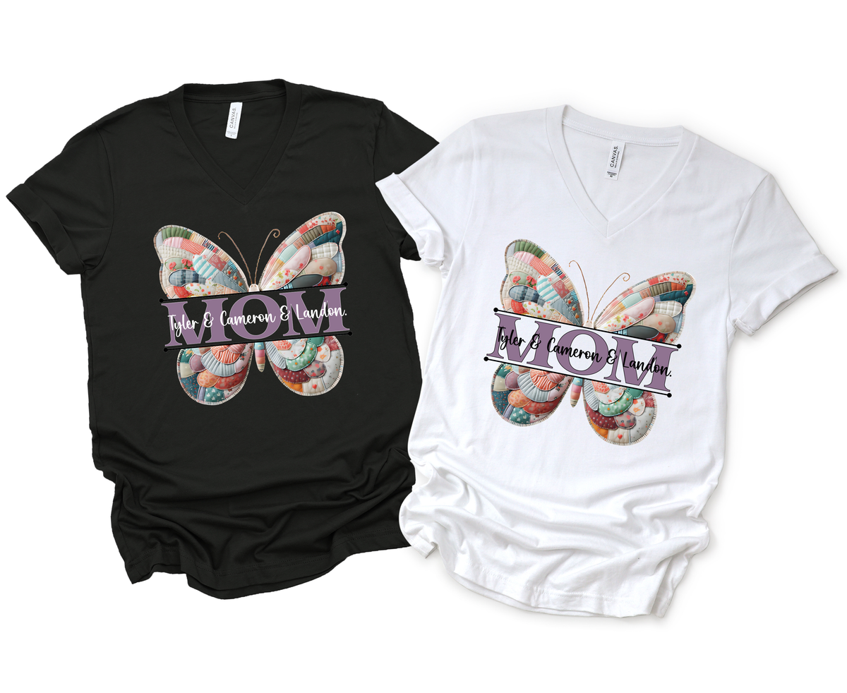 (Customizable)Mom and Family,Butterfly Shirts(QS1311)