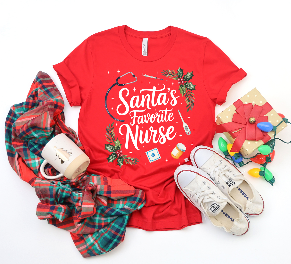 Santa's Favorite Nurse,Christmas Shirts(QS1118)
