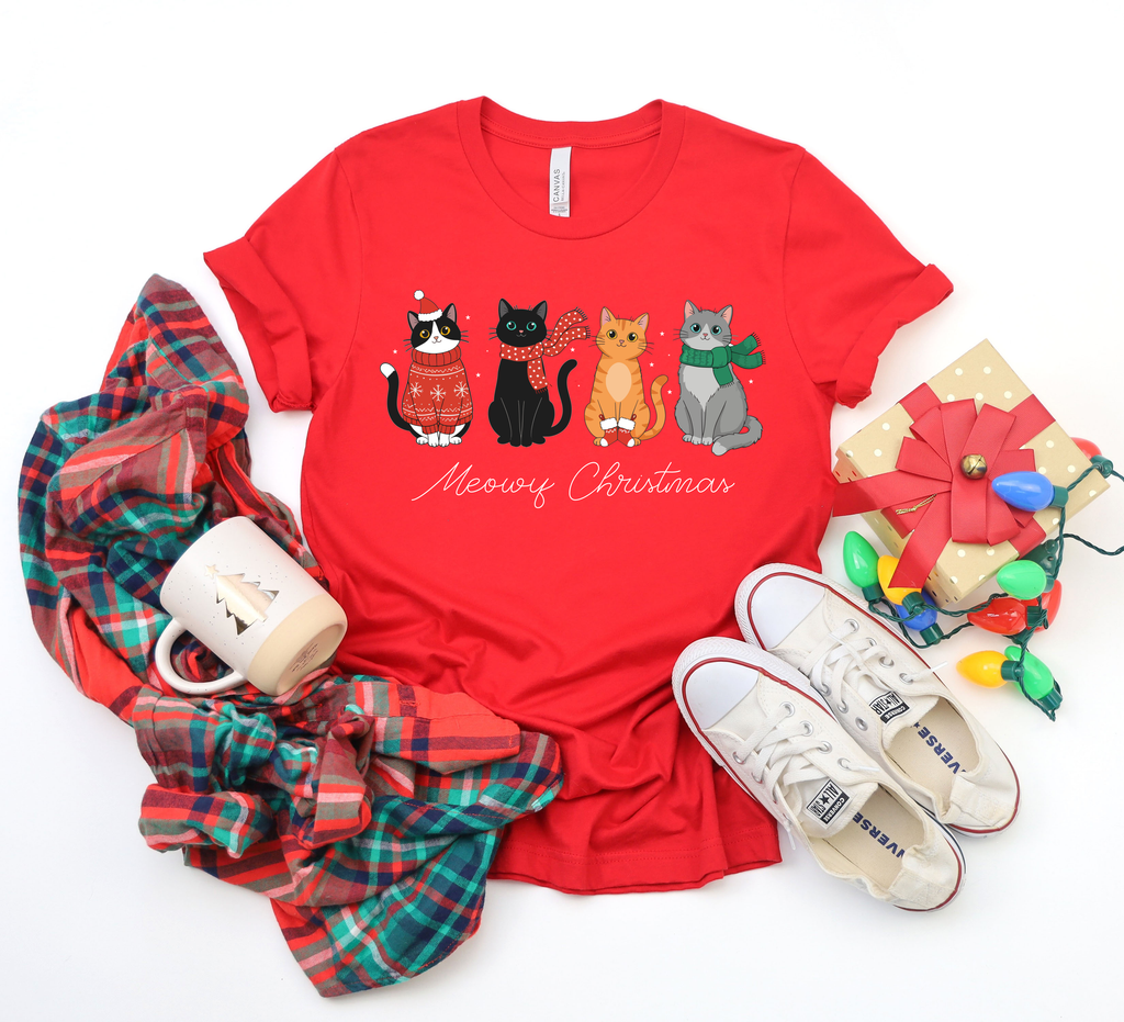 Meowy Cat,Christmas Shirts(QS1095)