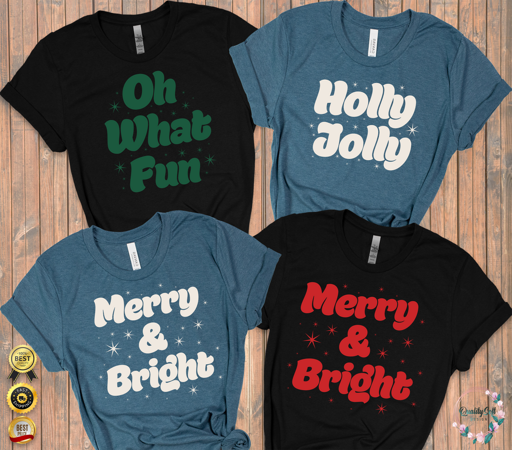 (Customizable)Merry Sayings,Christmas Shirts(QS1113)