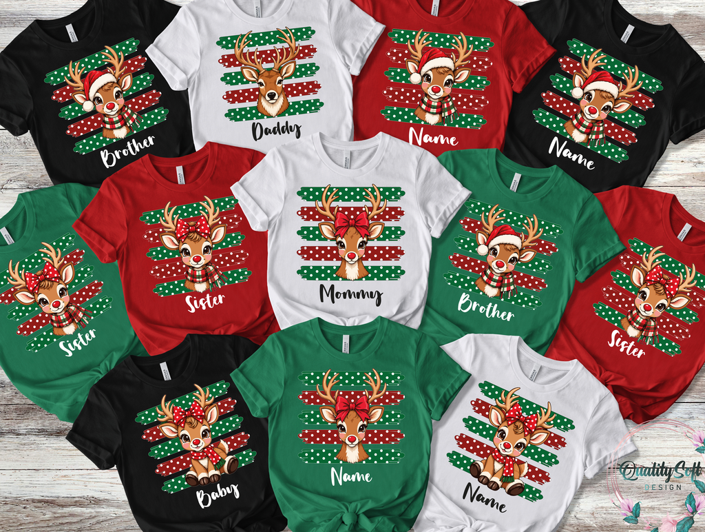 Family Reindeer Christmas Shirts,Couple Shirts(QS1544)
