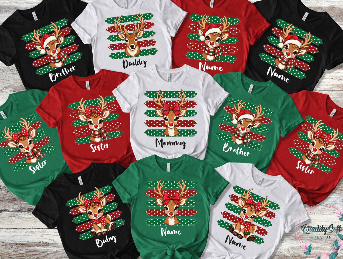 Family Reindeer Christmas Shirts,Couple Shirts(QS1544)