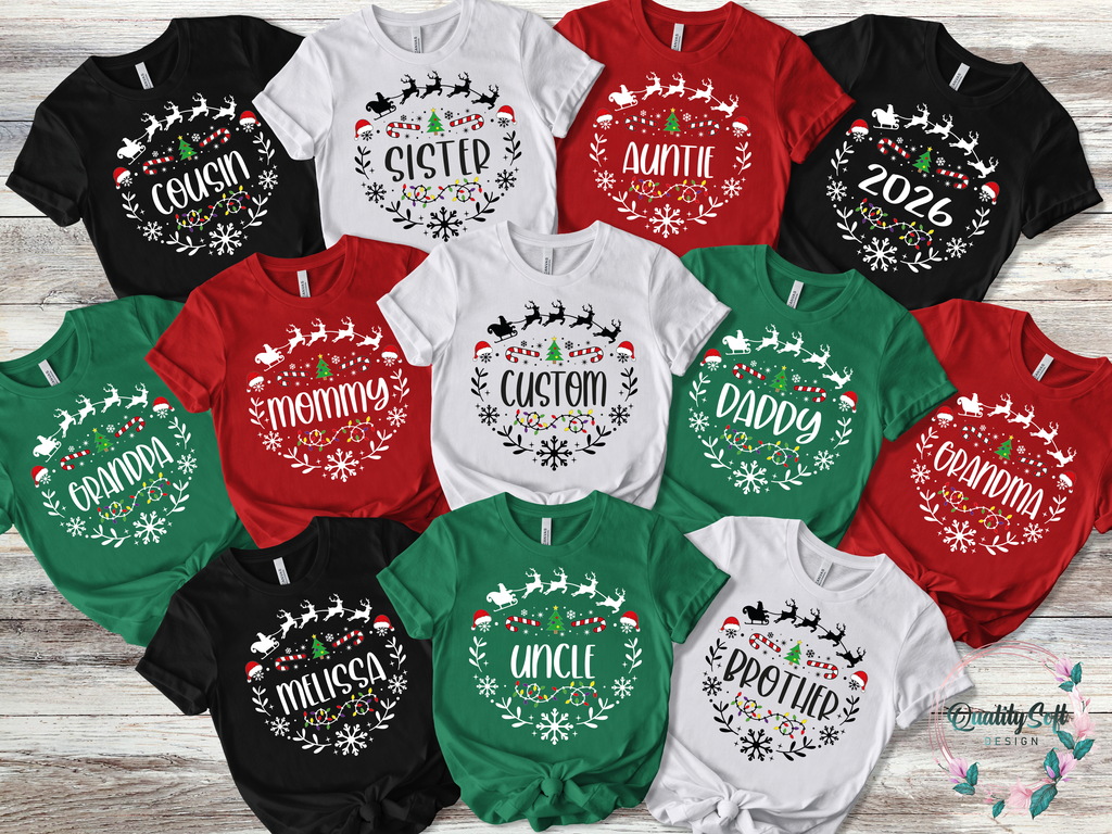(Customizable) Christmas Family shirts, Christmas Name Shirts, Xmas shirt (QS1526)