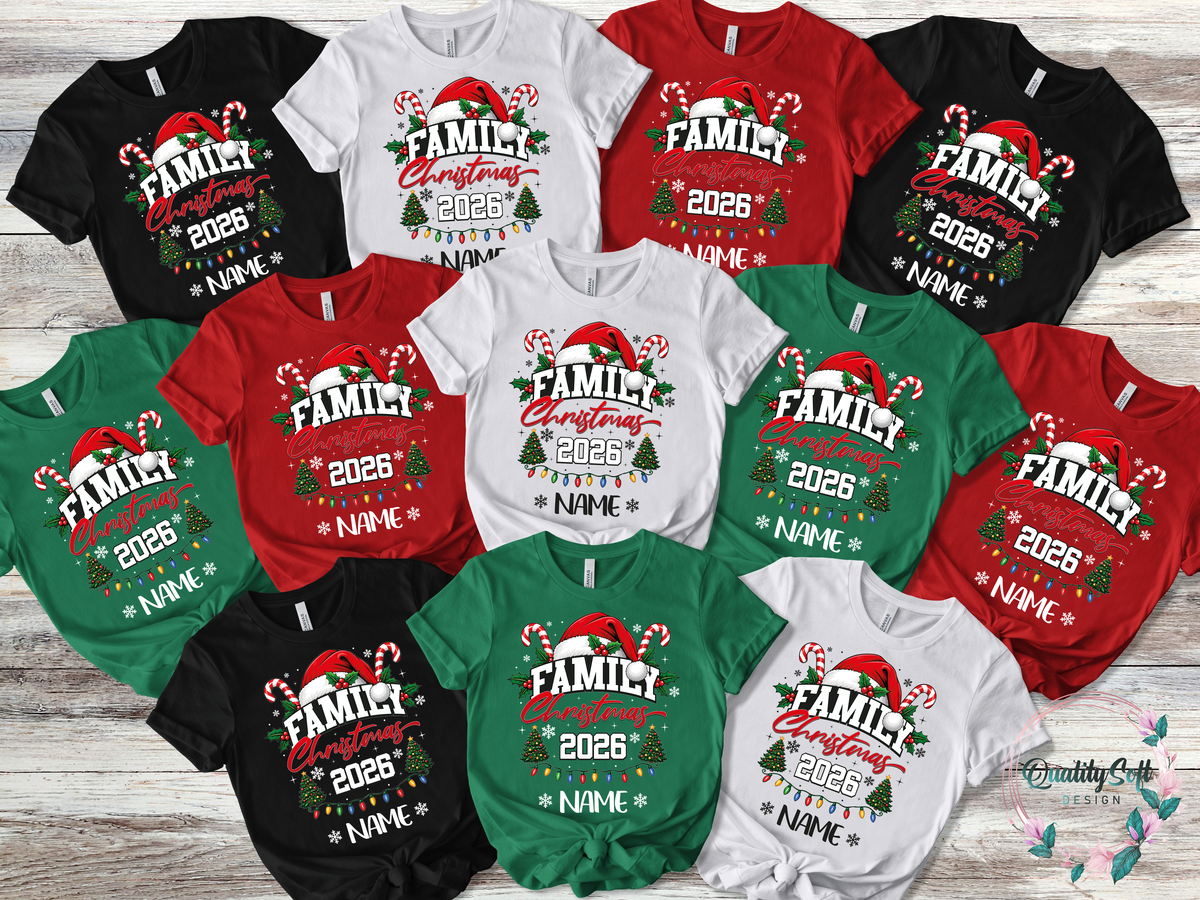 Family Christmas Shirts,Custom Name christmas shirts (QS1527)