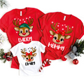 (Customizable)Family Reindeer,Christmas Shirts(QS1122)