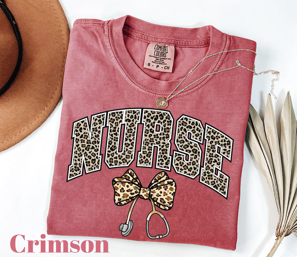 Cheetah Text Nurse,Work Shirts(QS1117)