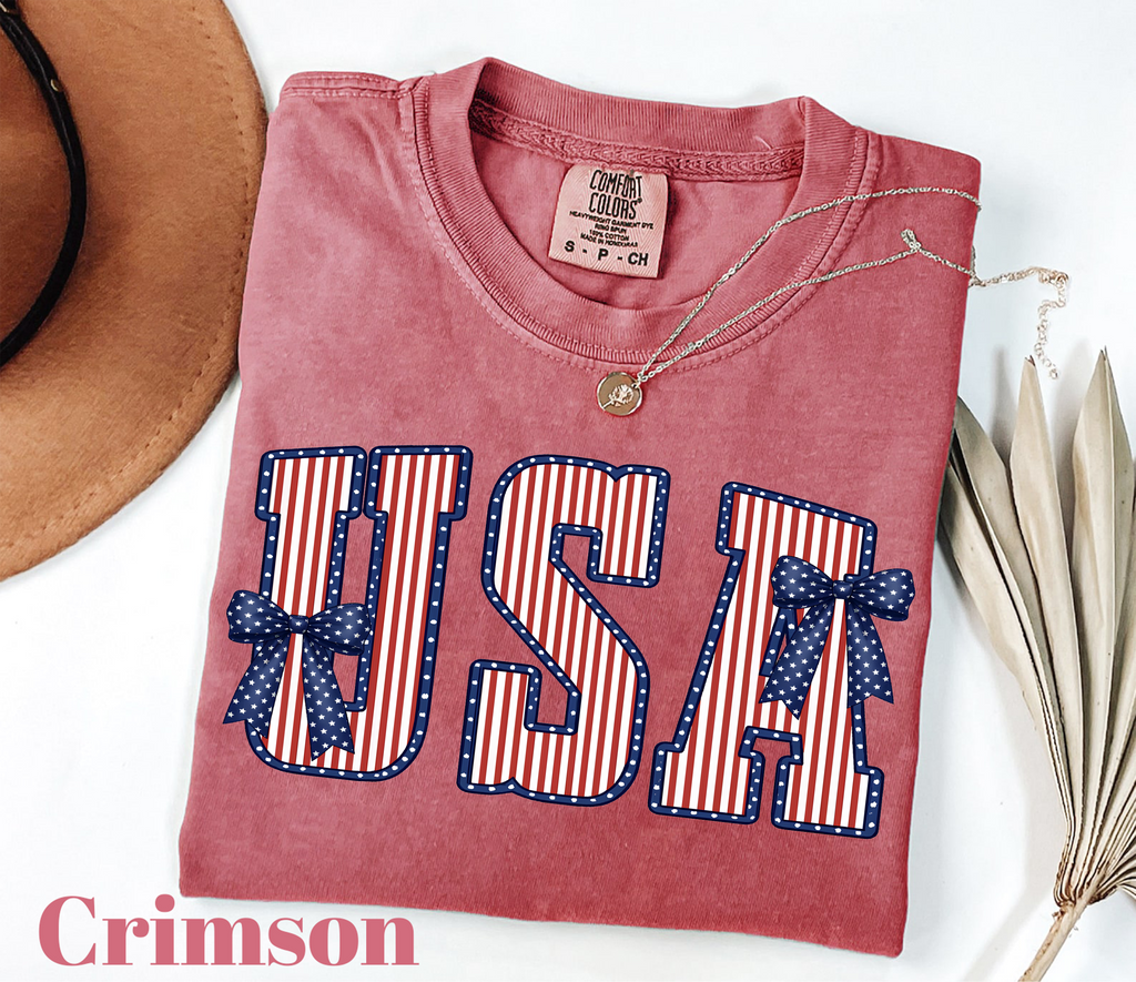 Ribbon and Flag,USA Striped Text(QS1398)