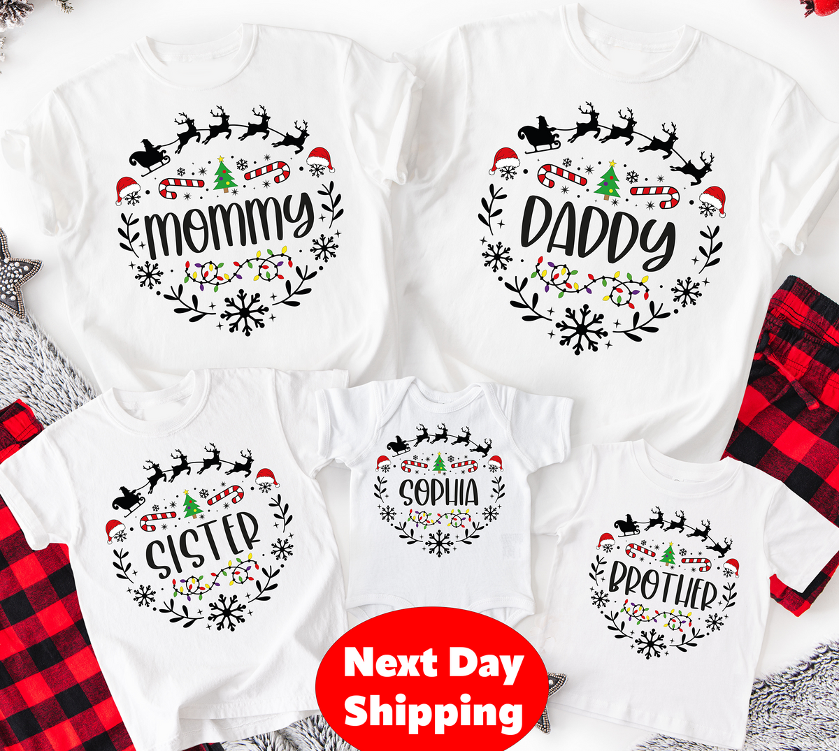 (Customizable) Christmas Family shirts, Christmas Name Shirts, Xmas shirt (QS1526)