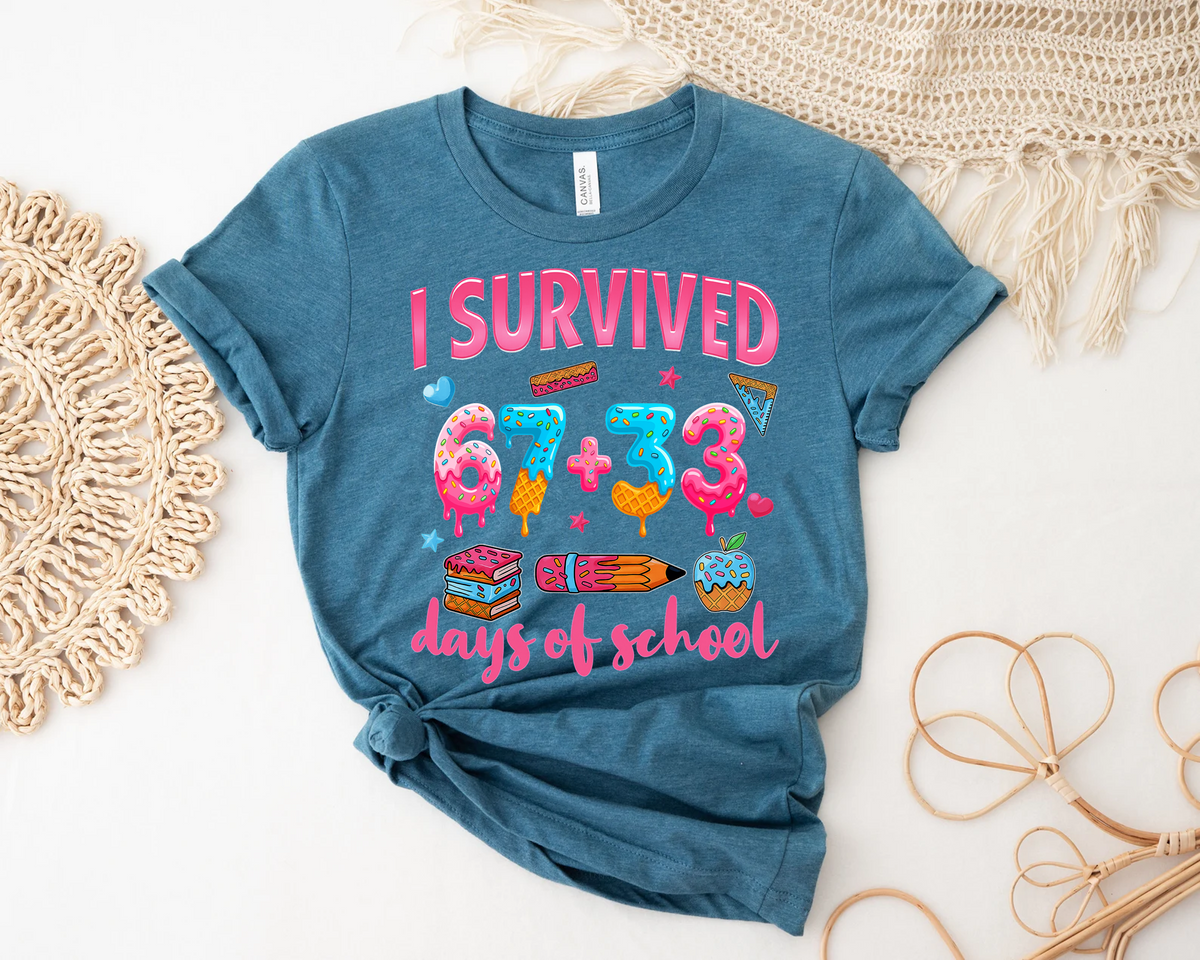 I Survived 100 Days,School Shirts(QS1193)