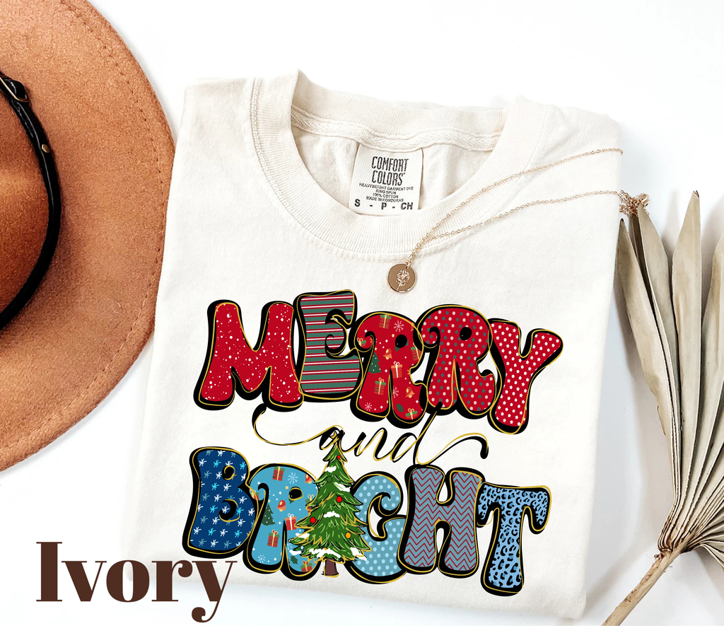 Pattern Merry Text,Christmas Shirts(QS1049)