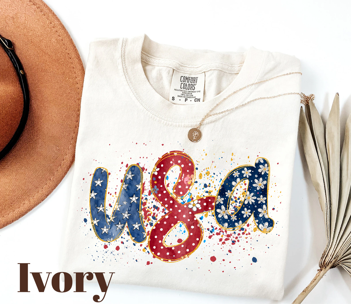 USA,Flag Text Shirts(QS1405)