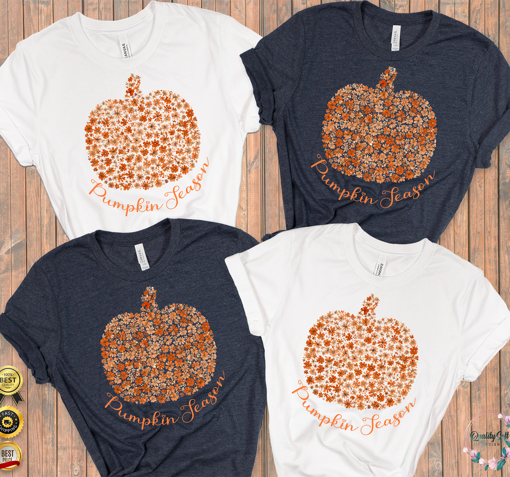 Flower Pumpkin,Fall Shirts(QS1009)
