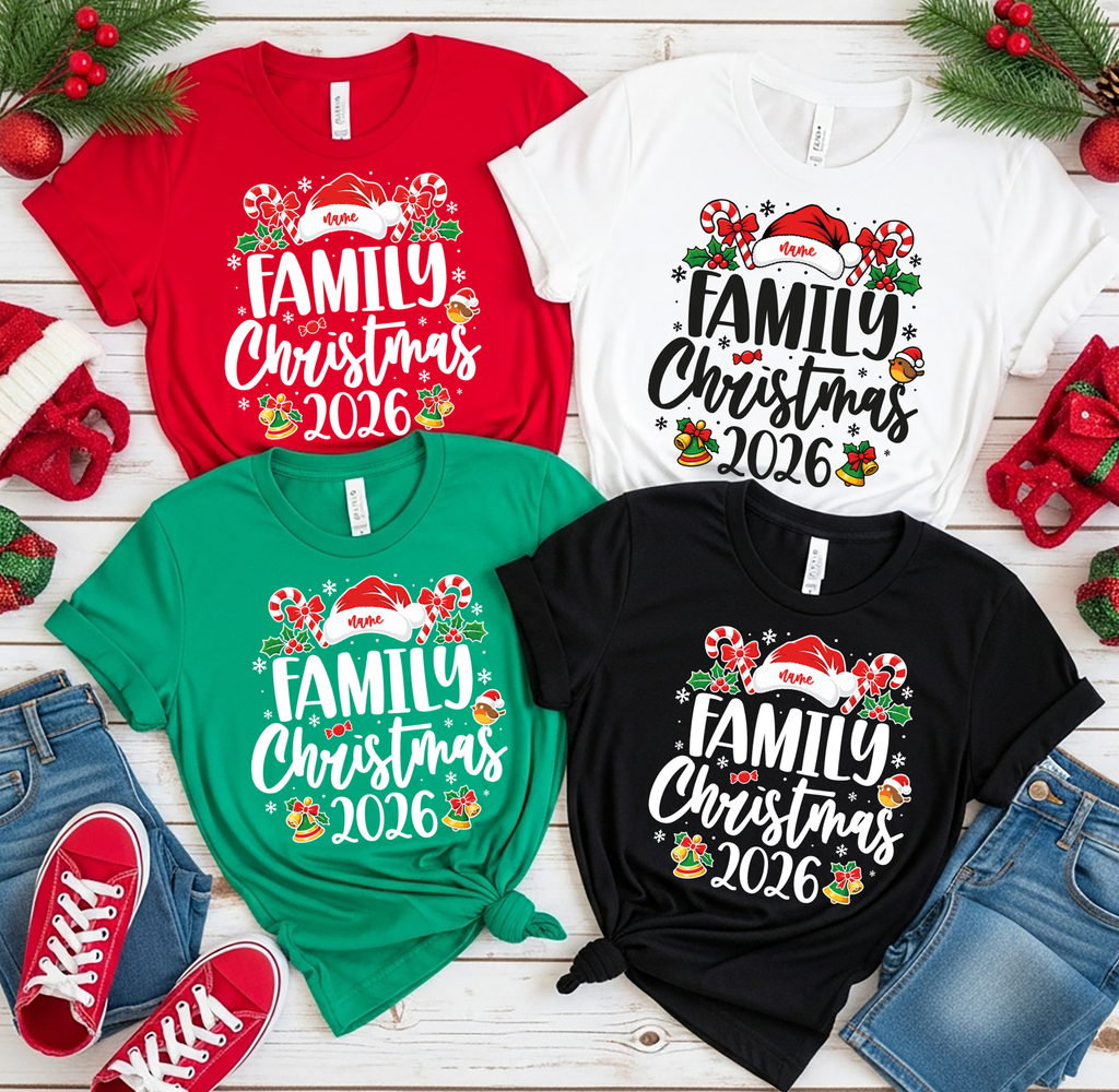 (Customizable)Christmas family shirt, Matching Family Christmas shirt, Bella Canvas Christmas shirt, Christmas sweatshirt, Xmas family tees(QS1508)