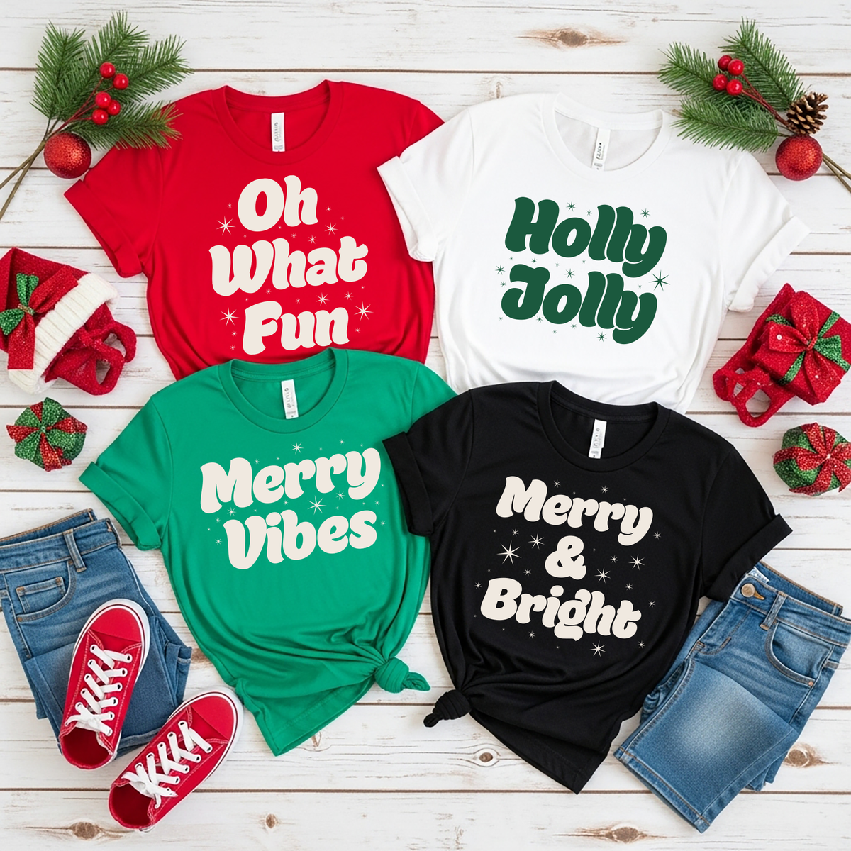 (Customizable)Merry Sayings,Christmas Shirts(QS1113)