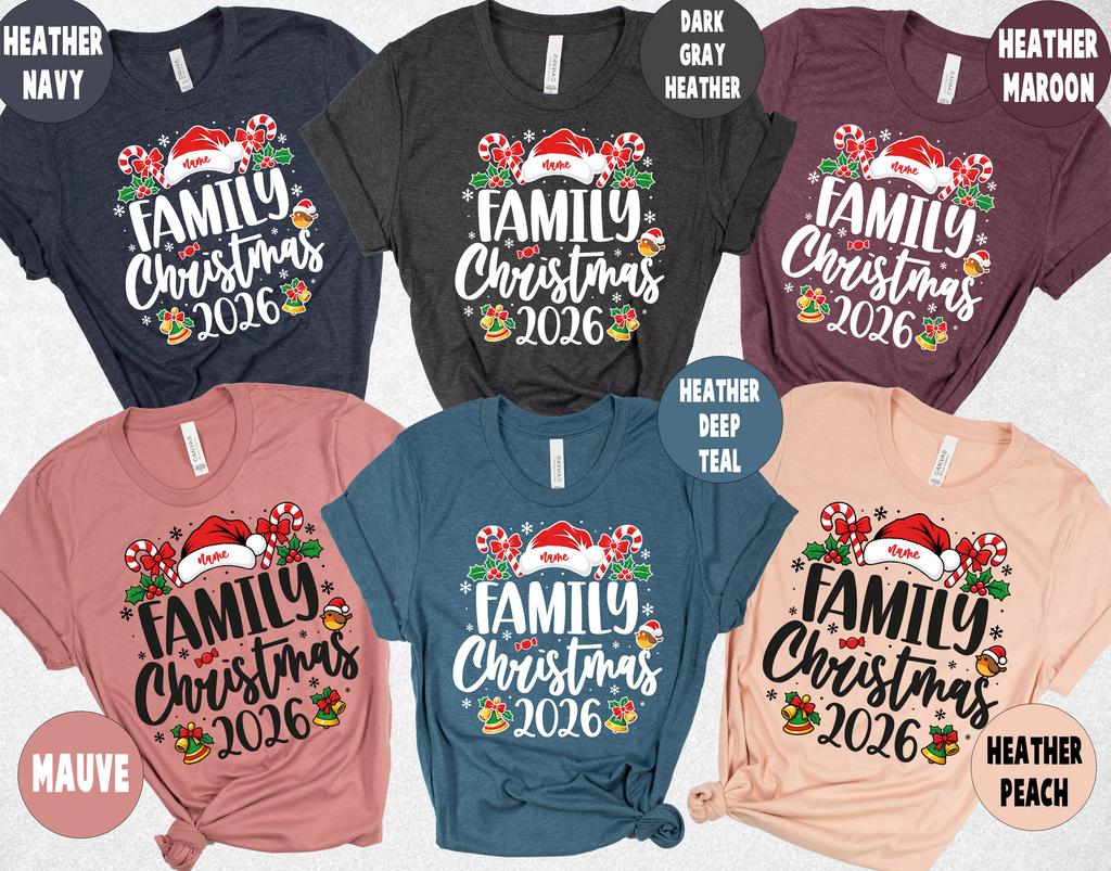 (Customizable)Christmas family shirt, Matching Family Christmas shirt, Bella Canvas Christmas shirt, Christmas sweatshirt, Xmas family tees(QS1508)