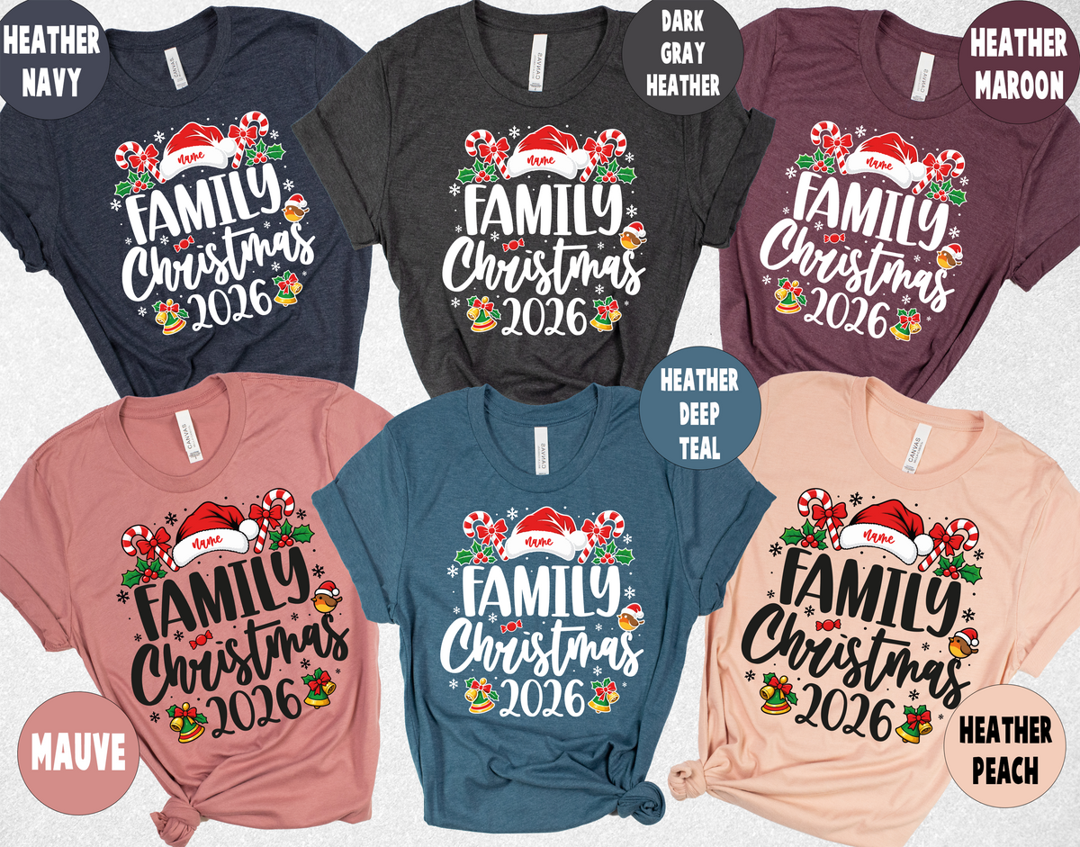 (Customizable)Christmas family shirt, Matching Family Christmas shirt, Bella Canvas Christmas shirt, Christmas sweatshirt, Xmas family tees(QS1508)