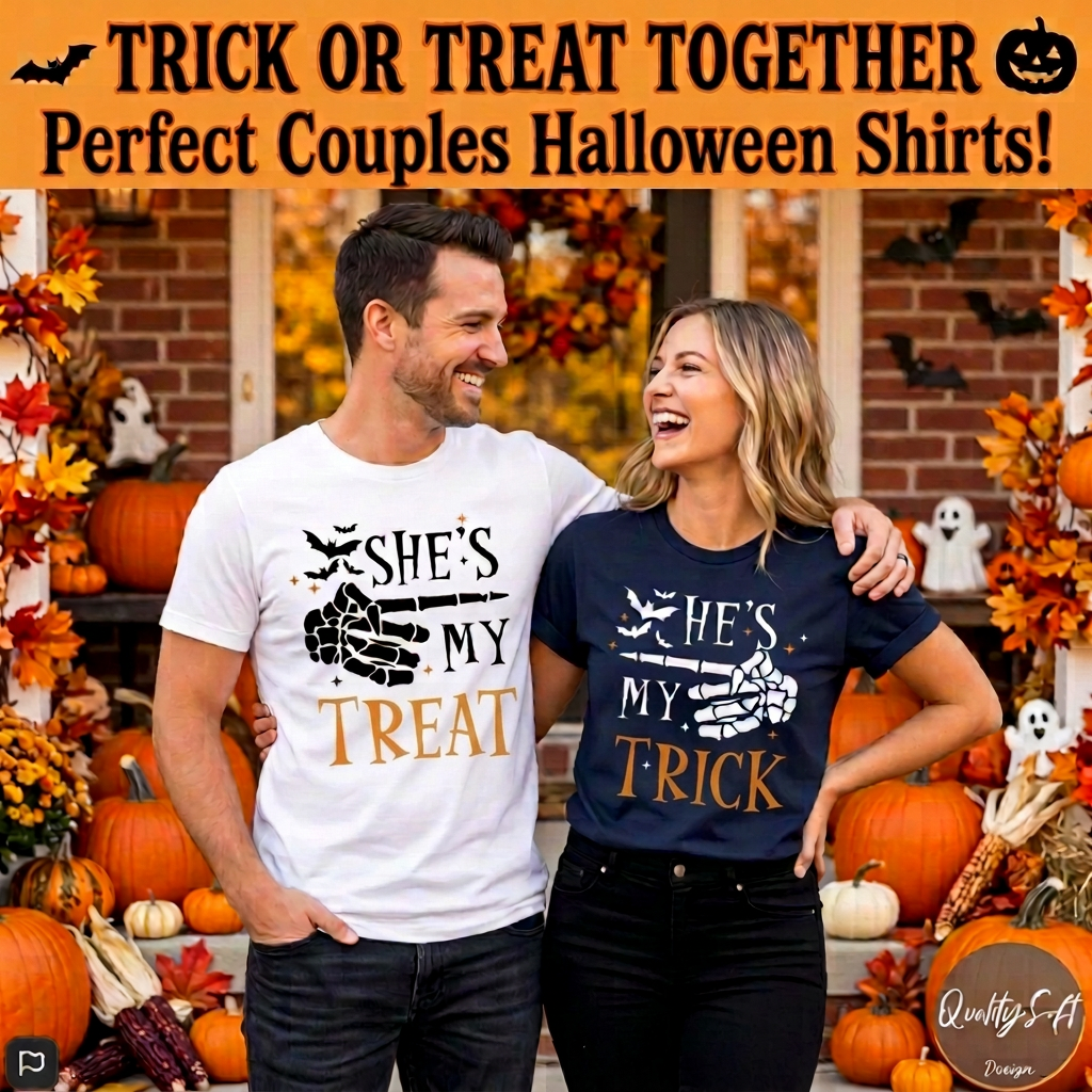 (Customizable)He's my Trick,She's my Treat Shirts(QS1432)