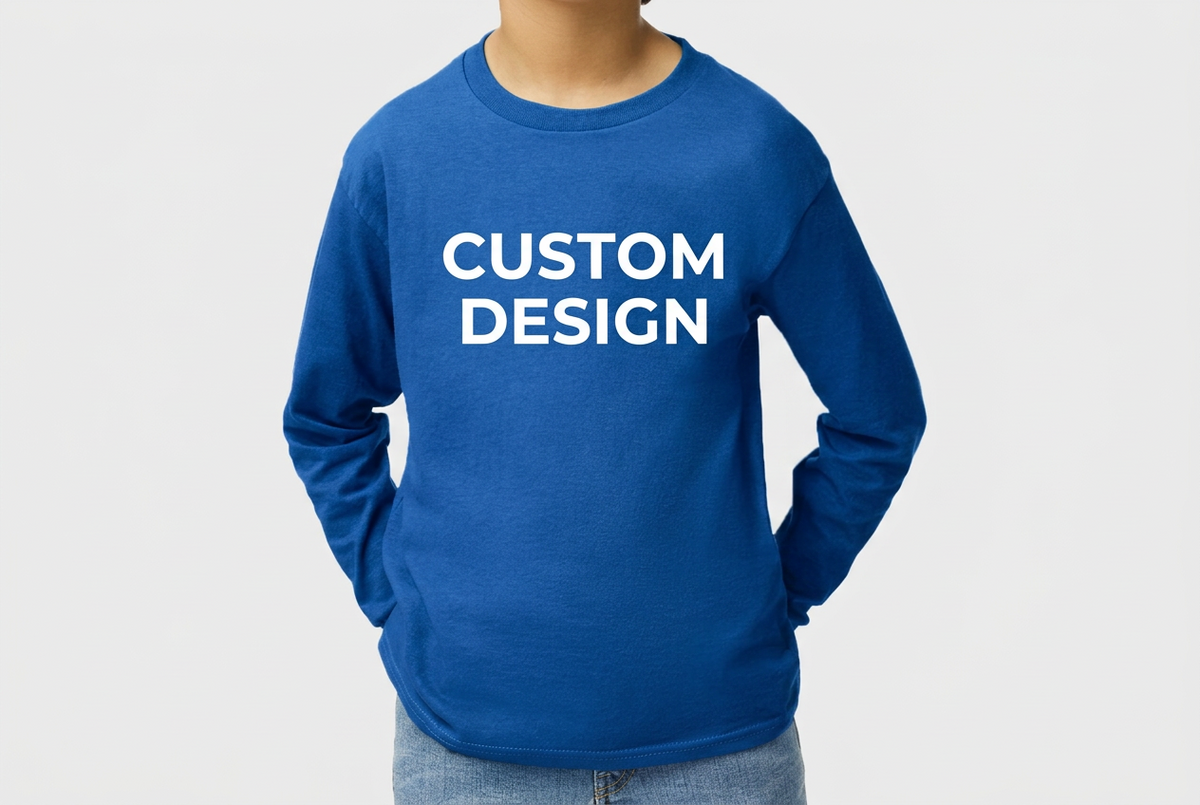 Unisex Youth Gildan Long Sleeve Shirts,Custom Text/Logo, Personalized Design(5400B)