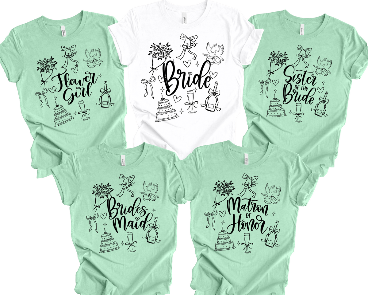 (Customizable)Family and Friends,Bride Shirts(QS1406)