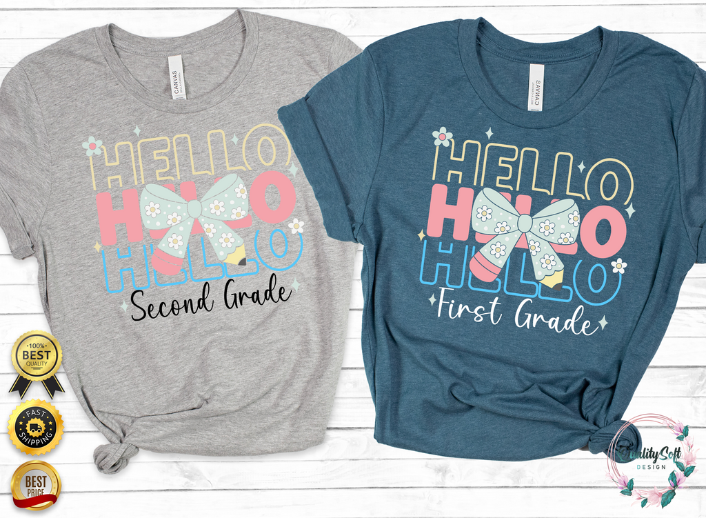 (Customizable)Girl, Hello,School Shirts(QS957)