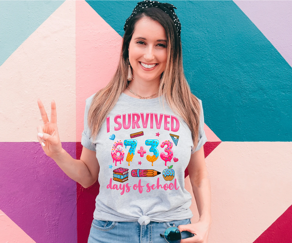 I Survived 100 Days,School Shirts(QS1193)