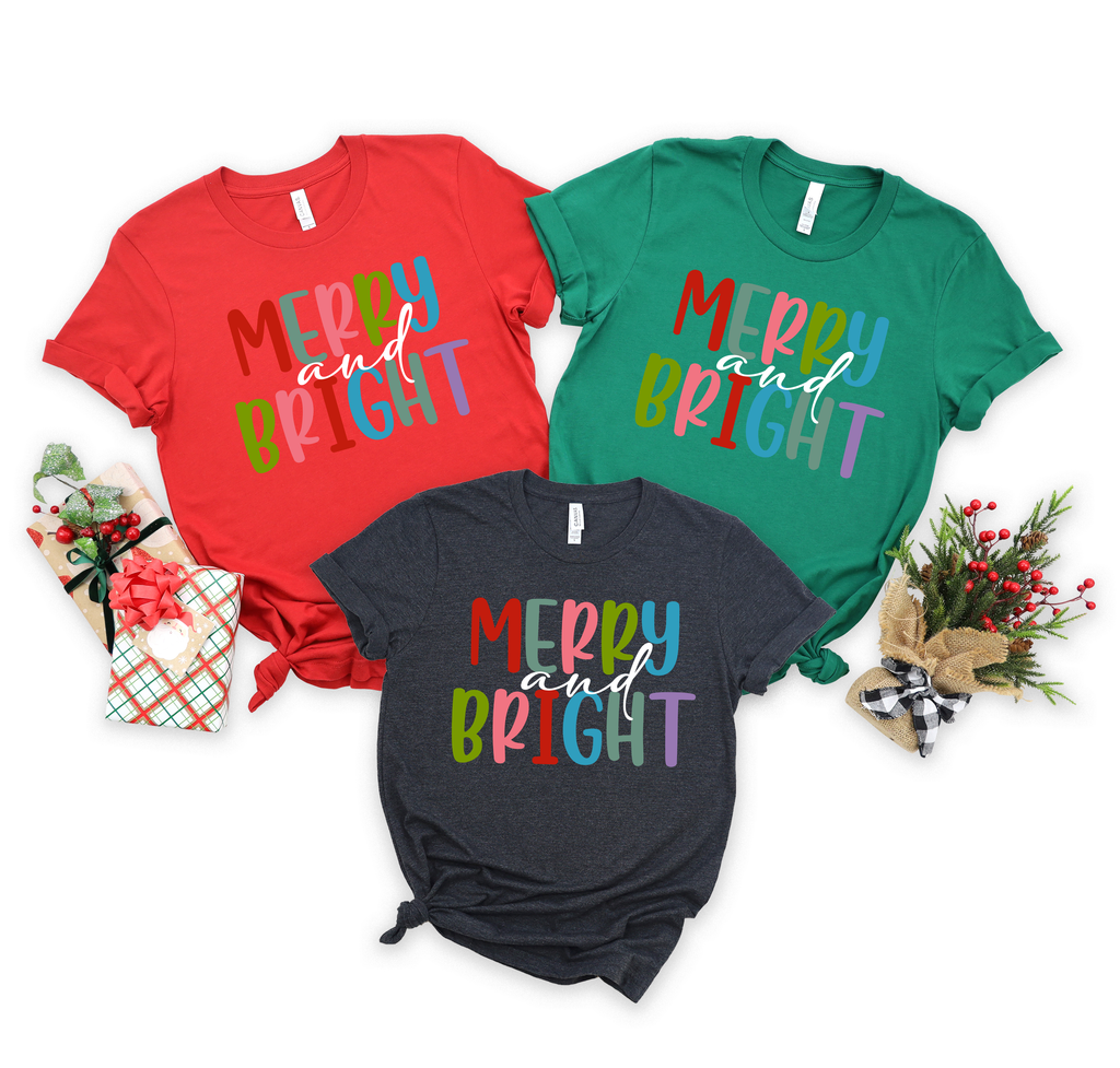 Merry and Bright,Christmas Shirts(QS1155)