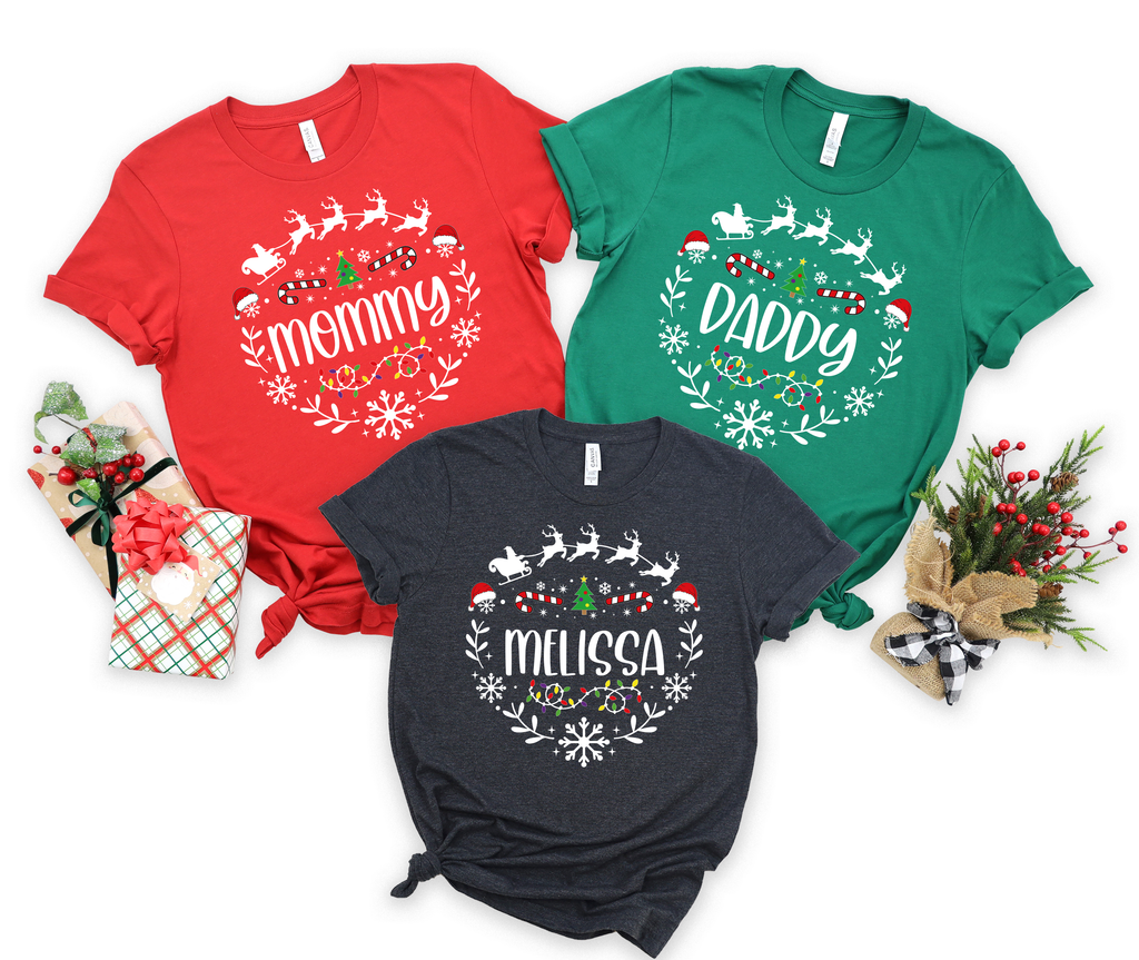 (Customizable) Christmas Family shirts, Christmas Name Shirts, Xmas shirt (QS1526)