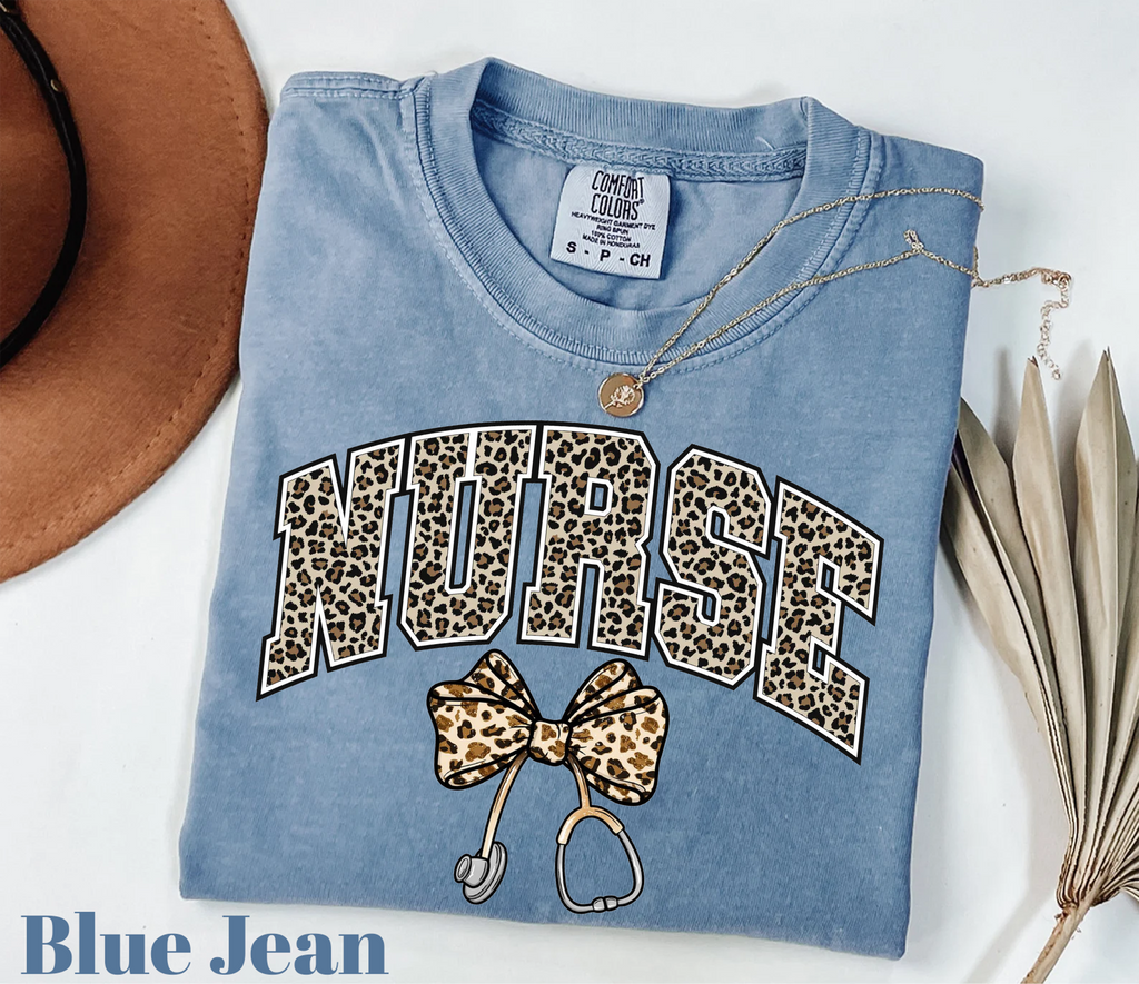 Cheetah Text Nurse,Work Shirts(QS1117)
