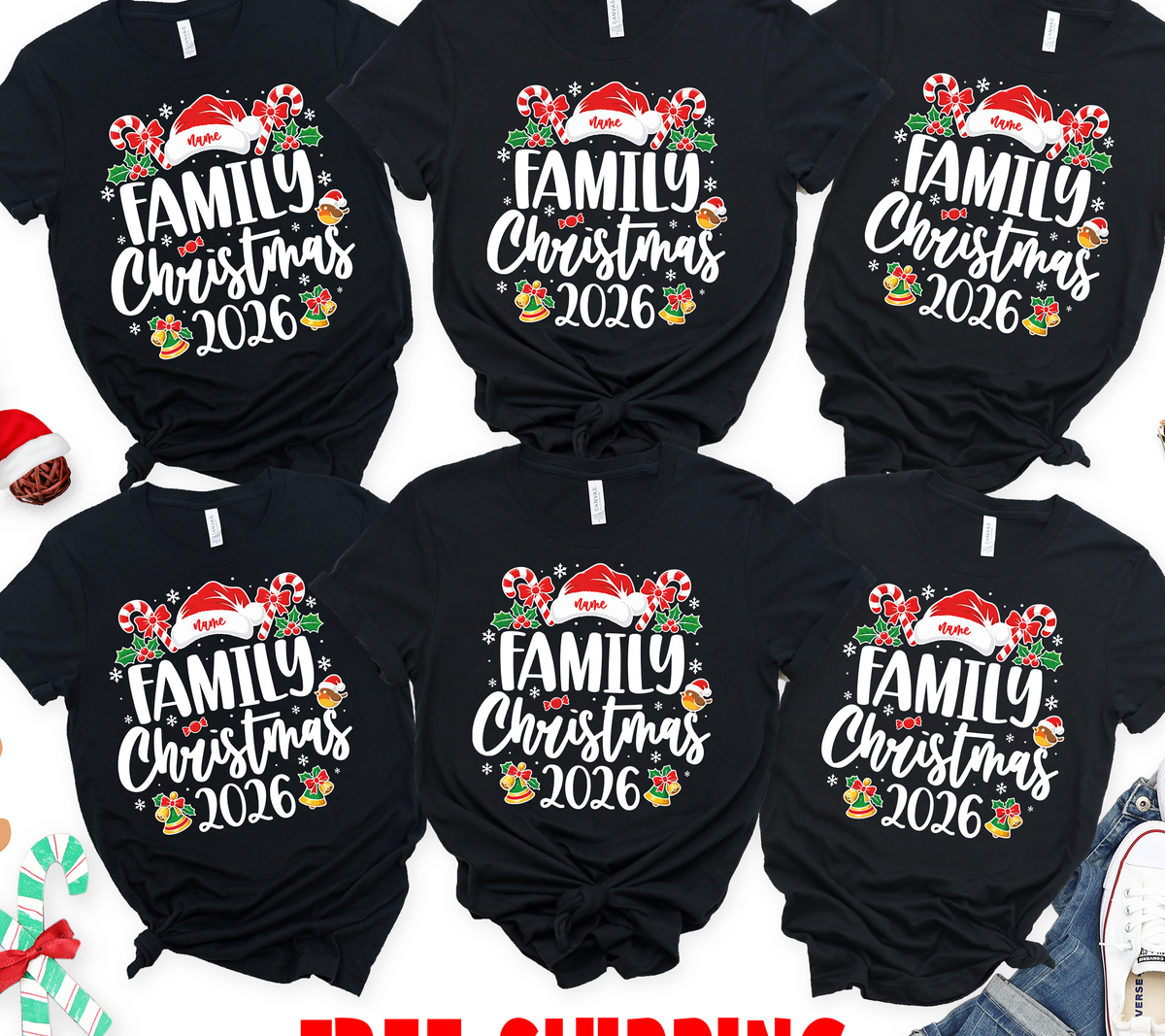 (Customizable)Christmas family shirt, Matching Family Christmas shirt, Bella Canvas Christmas shirt, Christmas sweatshirt, Xmas family tees(QS1508)