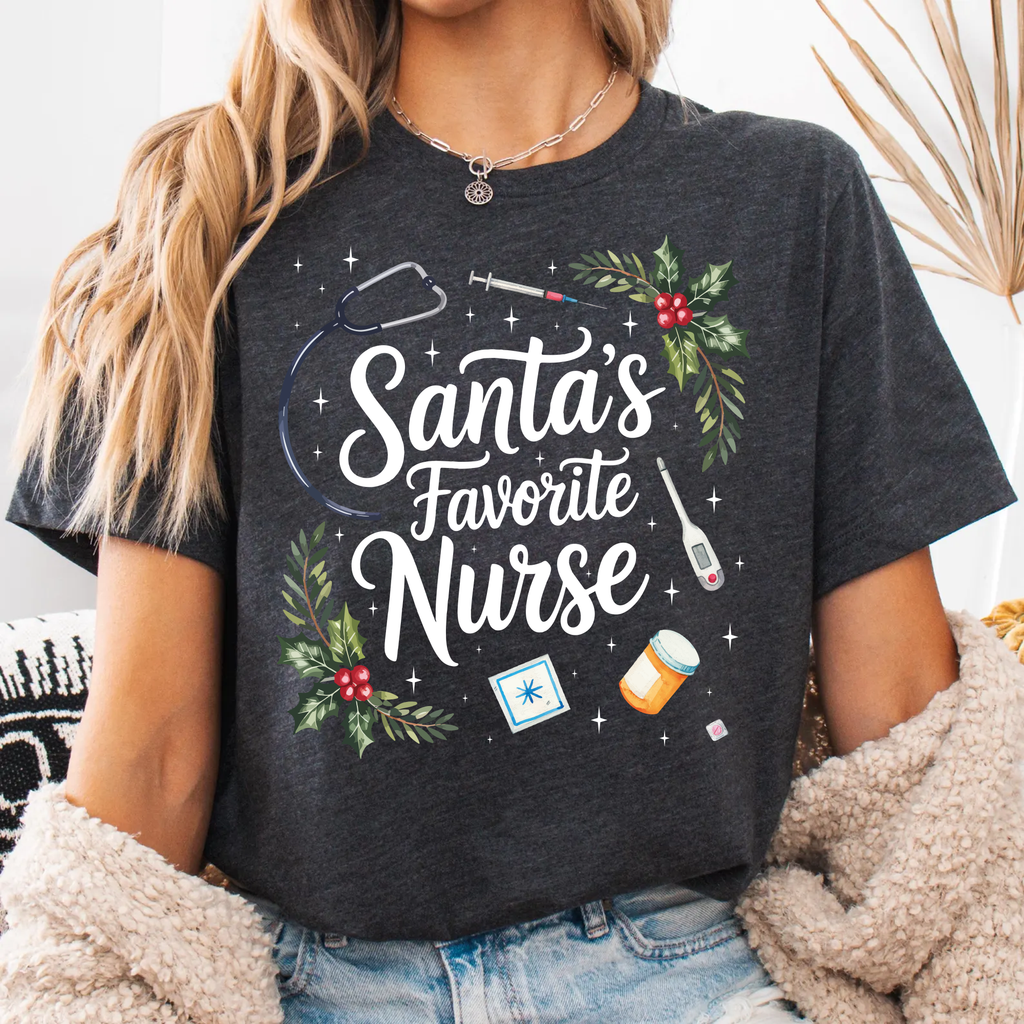 Santa's Favorite Nurse,Christmas Shirts(QS1118)