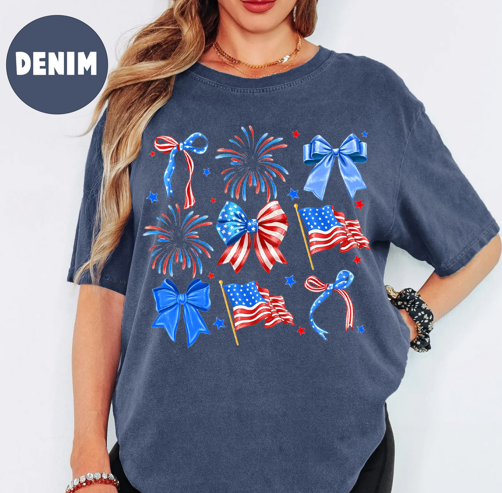 Flag,Fireworks,July 4th Shirts(QS1431)