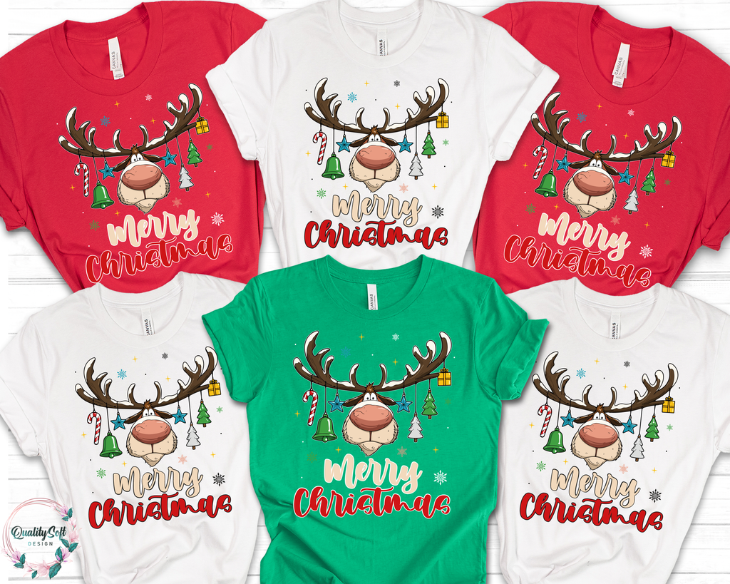 Merry Christmas,Funny Reindeer Shirts(QS1463)