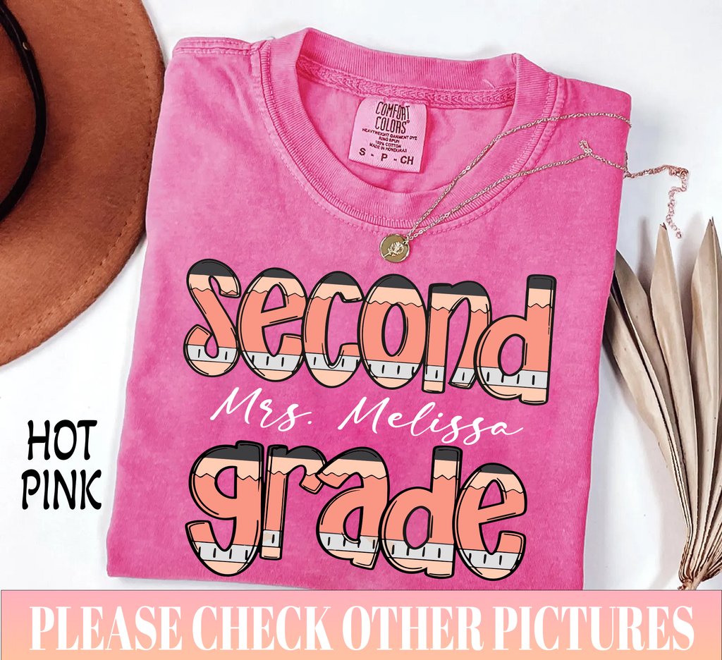 (Customizable)Second Grade,Teacher Name,School Shirts(QS969)
