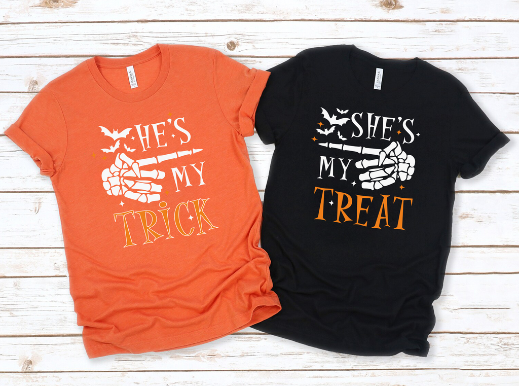(Customizable)He's my Trick,She's my Treat Shirts(QS1432)