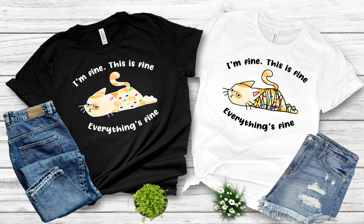 Im Fine Cat,Funny Shirts(QS1178)